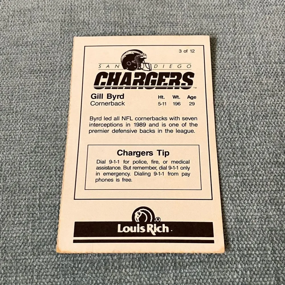 Chargers NFL Football Trading Card Football Card